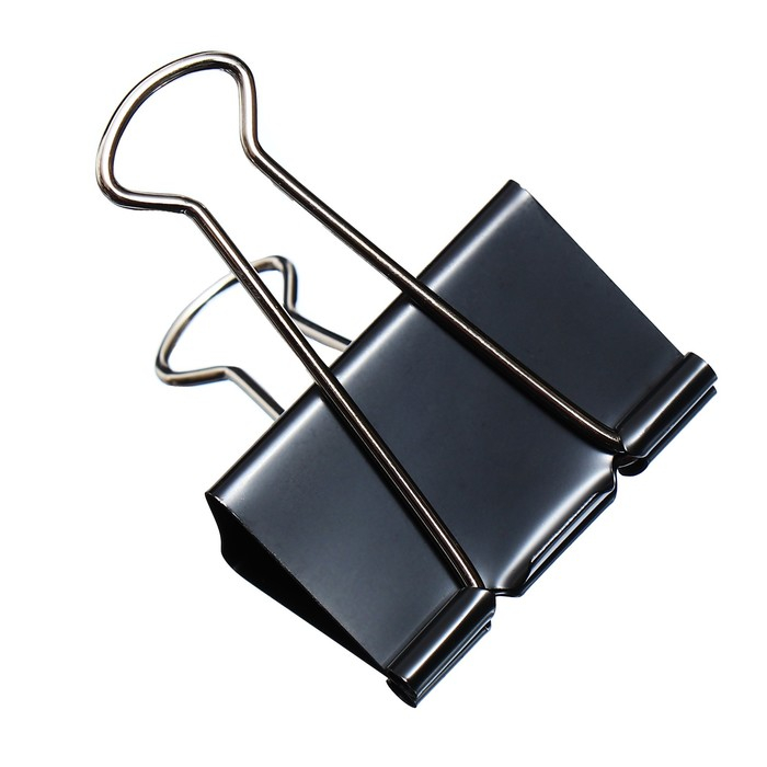 Зажимы для бумаг 51 мм, 12 штук, чёрные Зажимы для бумаг 51 мм, 12 штук, чёрные