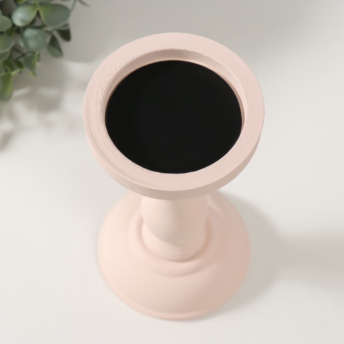 Подсвечник дерево на 1 свечу Подсвечник дерево на 1 свечу "Оскар" светло-розовая пудра 20х10,3х10,3 см