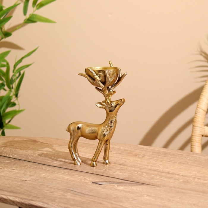 Подсвечник Подсвечник "Оленёнок" алюминий 13х8,5х21 см