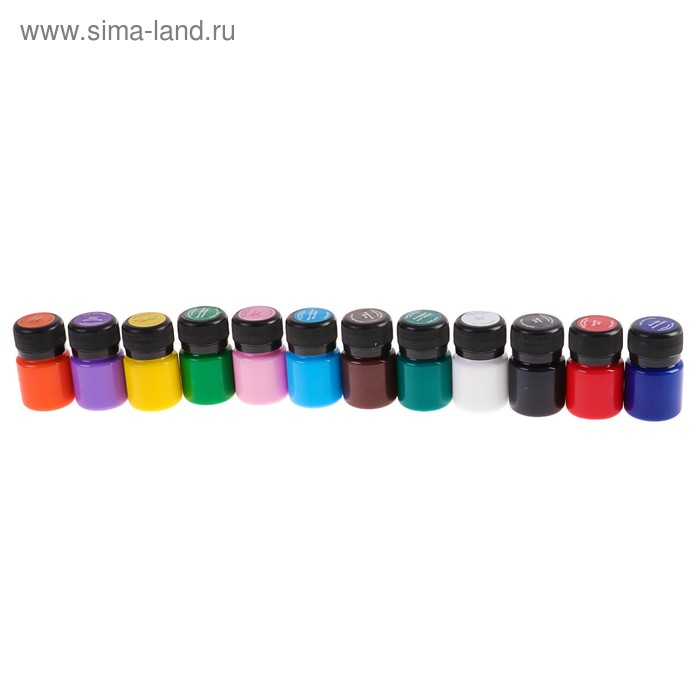 Краска акриловая, набор 12 цветов х 20 мл, ЗХК Decola, глянцевые, 2941116
