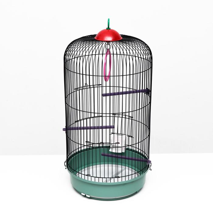 Клетка для птиц круглая, трехярусная сварная, малый поддон, 33 x 77 см, микс цветов Клетка для птиц круглая, трехярусная сварная, малый поддон, 33 x 77 см, микс цветов