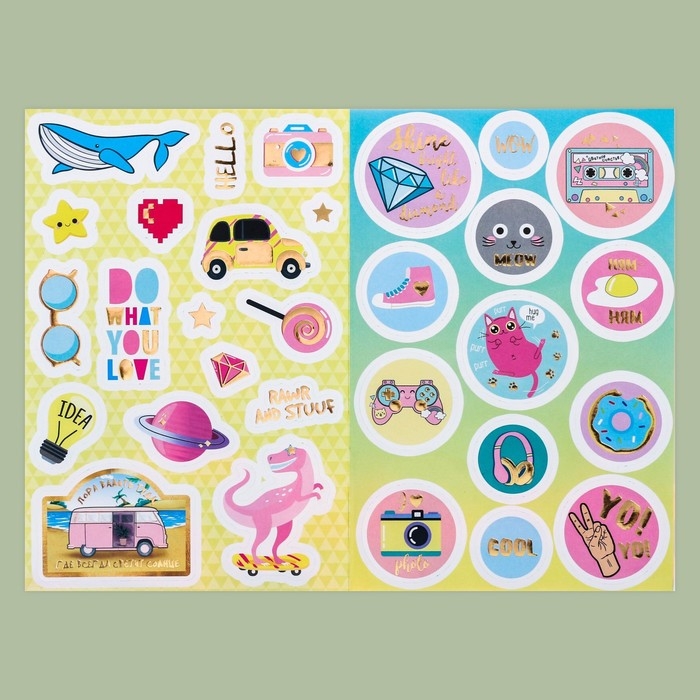 Наклейки детские в стикербуке «Настройся на позитив», 8 листов, 14 х 21 см Наклейки детские в стикербуке «Настройся на позитив», 8 листов, 14 х 21 см