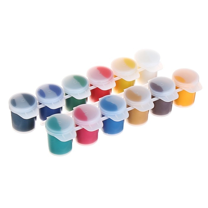 Гуашь 12 цветов х 15 мл ZOO, блок-тара Гуашь 12 цветов х 15 мл ZOO, блок-тара