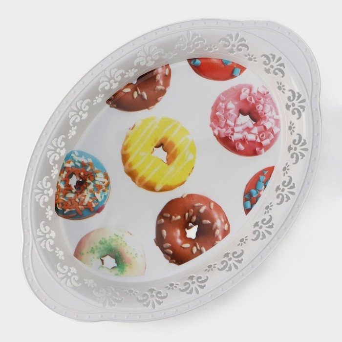 Поднос пластиковый «Вензель», 30,5×21,5 см, рисунок МИКС Поднос пластиковый «Вензель», 30,5×21,5 см, рисунок МИКС