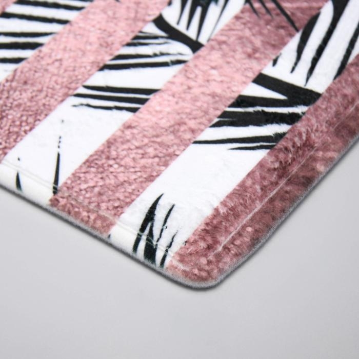 Коврик для ванной Доляна «Тень», 45×120 см, цвет чёрно-бежевый Коврик для ванной Доляна «Тень», 45×120 см, цвет чёрно-бежевый