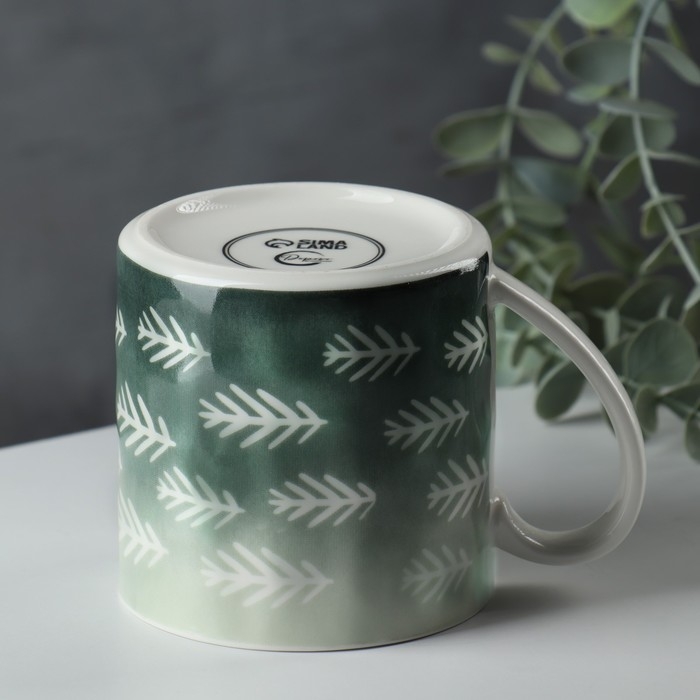 Кружка керамическая Forest, 350 мл, цвет белый