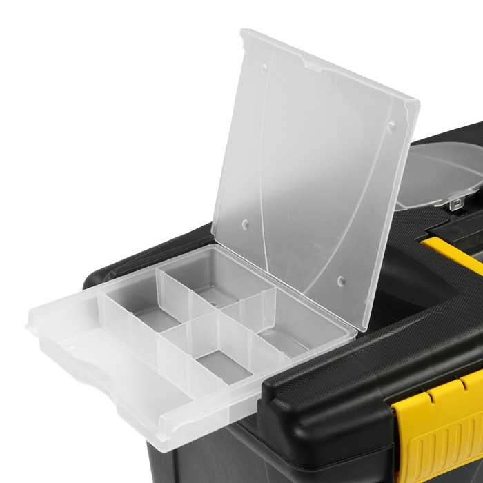 Ящик для инструмента ТУНДРА, 22 Ящик для инструмента ТУНДРА, 22", 565 х 325 х 290 мм, пластиковый, лоток, два органайзера