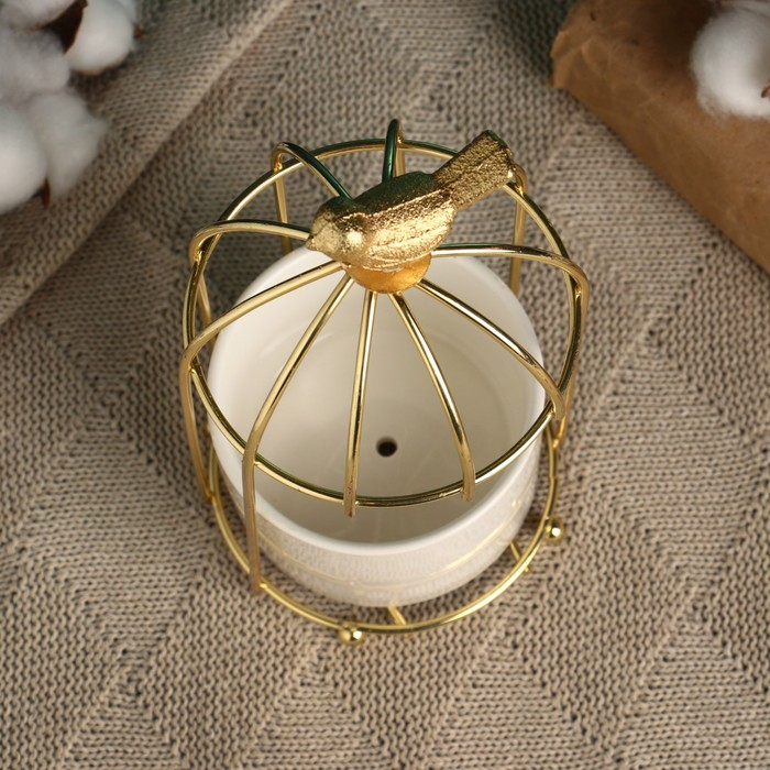 Кашпо Кашпо "Золотая клетка" 20х9х9см