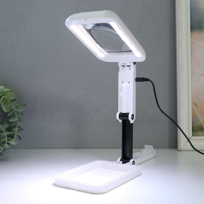 Лампа-лупа с увеличит.стеклом х3 для творчества 3 режима LEDx18 от 3АAA+ USB 10,5х28 см Лампа-лупа с увеличит.стеклом х3 для творчества 3 режима LEDx18 от 3АAA+ USB 10,5х28 см