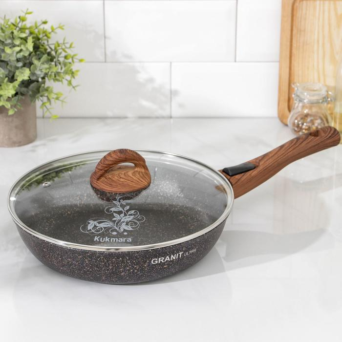 Сковорода Granit ultra, d=26 см, стеклянная крышка, антипригарное покрытие, съёмная ручка Сковорода Granit ultra, d=26 см, стеклянная крышка, антипригарное покрытие, съёмная ручка