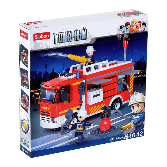 Конструктор «Пожарная машина», 343 детали Конструктор «Пожарная машина», 343 детали