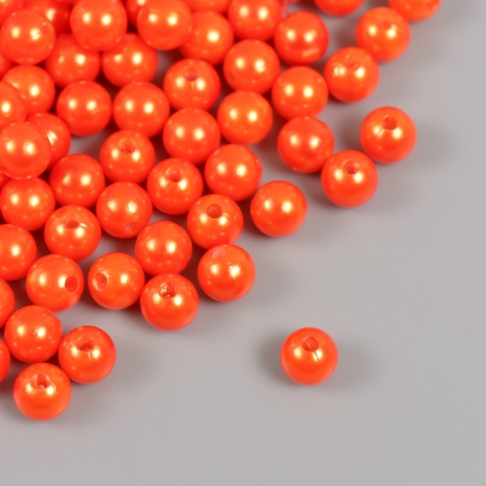 Набор бусин Набор бусин "Жемчуг" d 8 мм, 250 гр, морковный