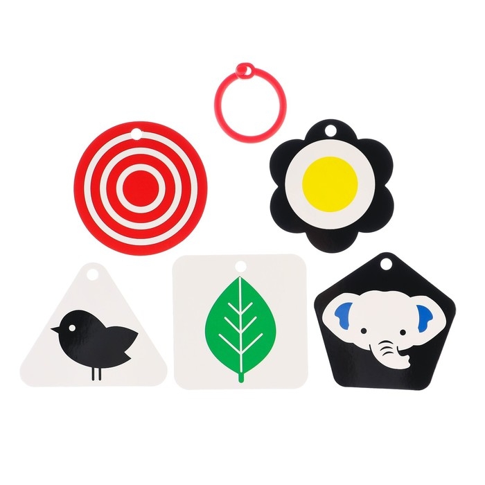 Развивающая игрушка по методике Г. Домана карточки на кольце «Зверята», 5 шт., Крошка Я Развивающая игрушка по методике Г. Домана карточки на кольце «Зверята», 5 шт., Крошка Я