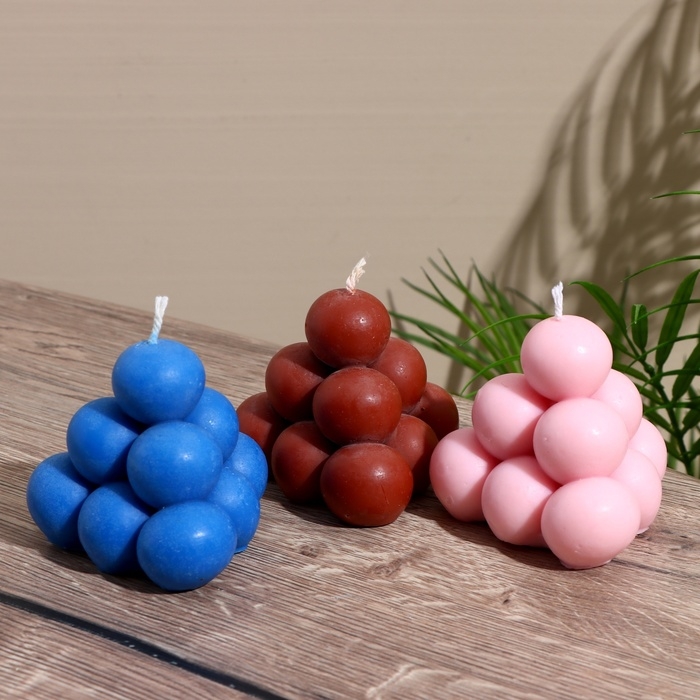 Свеча  Свеча "Пирамидка" 7,5х7,5х7,5 см, соевый воск МИКС