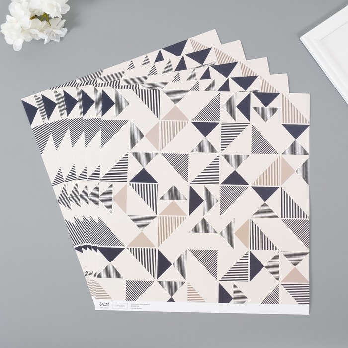 Бумага для скрапбукинга Бумага для скрапбукинга "Сканди" плотность 180 гр набор 5 шт 30,5х32 см