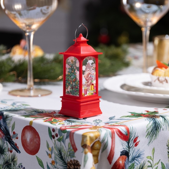 Светодиодная фигура «Красный фонарь с медвежонком» 5 × 12 × 5 см, пластик, батарейки AG13х3 (в комплекте), свечение тёплое белое