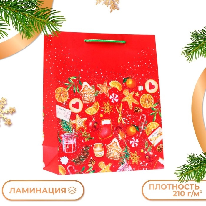 Новый год. Пакет подарочный Новый год. Пакет подарочный "Новогодние сладости", 26 х 32 х 12 см.