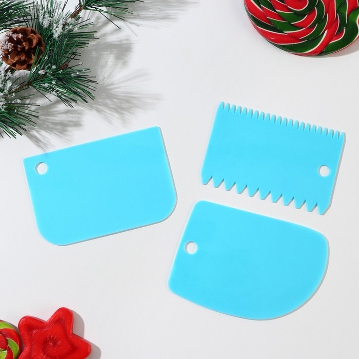 Новый год. Набор кондитерских шпателей «Сладкого года», 3 шт Новый год. Набор кондитерских шпателей «Сладкого года», 3 шт