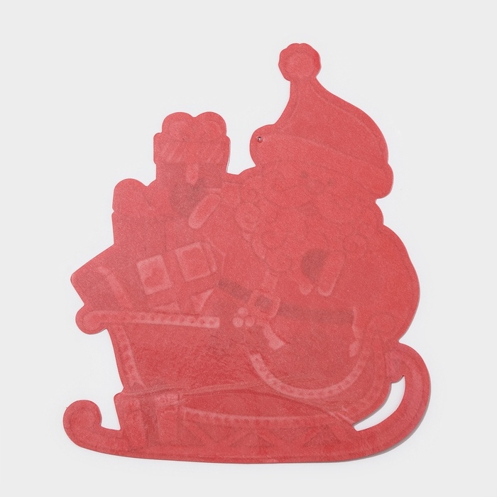 Декоративная наклейка Декоративная наклейка "Дедушка мороз на санках" 33,5х30 см