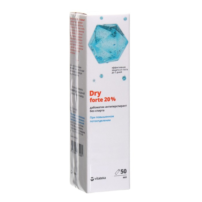 Дабоматик от обильного потоотделения Витатека Драй Экстра Форте 20%, 50 мл Дабоматик от обильного потоотделения Витатека Драй Экстра Форте 20%, 50 мл