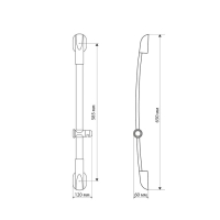 Душевая стойка ZEIN H02, с держателем, изогнутая, хром