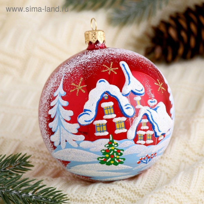 Шар Шар "Снежный пейзаж" 9,5 см микс