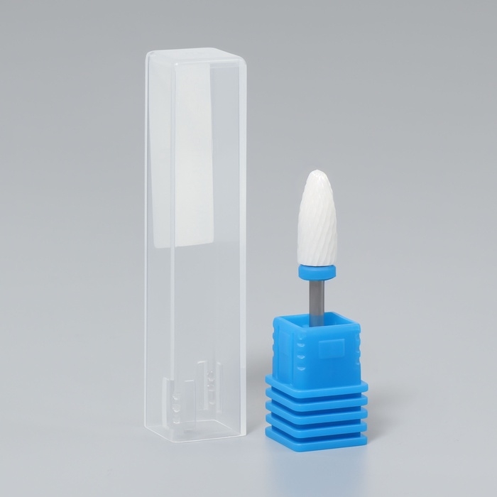 Фреза керамическая для маникюра «Кукуруза», средняя нарезка, 6 × 15 мм, в пластиковом футляре, цвет белый Фреза керамическая для маникюра «Кукуруза», средняя нарезка, 6 × 15 мм, в пластиковом футляре, цвет белый