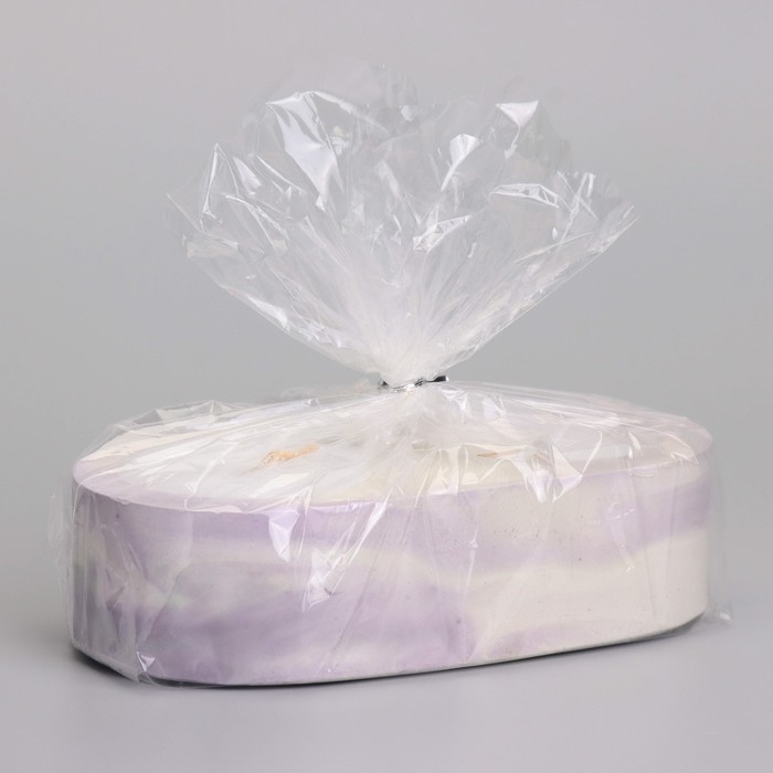 Свечи  Свечи "Мрамор" в овальном подсвечнике из гипса,12х6х3см, мрамор с фиолетовыми полосками