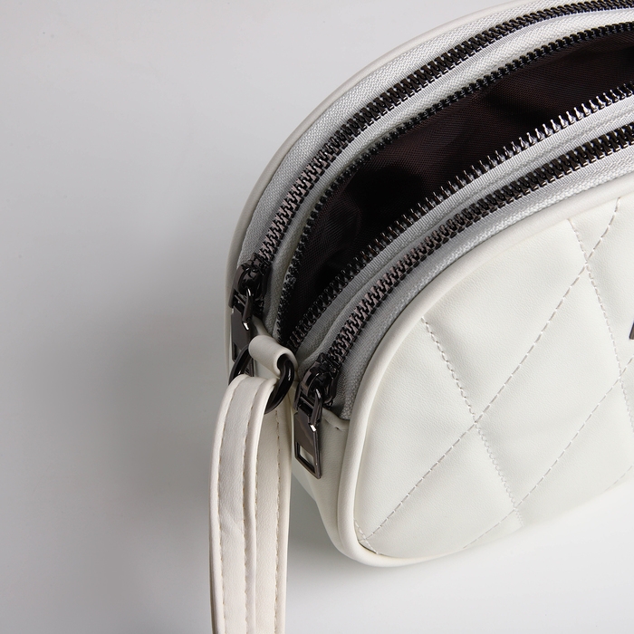 Сумка женская кросс-боди на молнии, цвет белый Сумка женская кросс-боди на молнии, цвет белый
