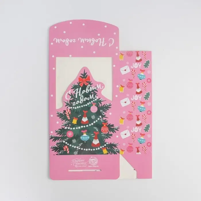 Коробка подарочная новогодняя складная &laquo;Розовые сладости&raquo;, 15 х 7 х 22 см, Новый год