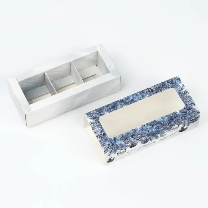 Коробка под 3 конфеты с ячейками «Серебро», 13.3 х 3.3 х 5.8 см Коробка под 3 конфеты с ячейками «Серебро», 13.3 х 3.3 х 5.8 см