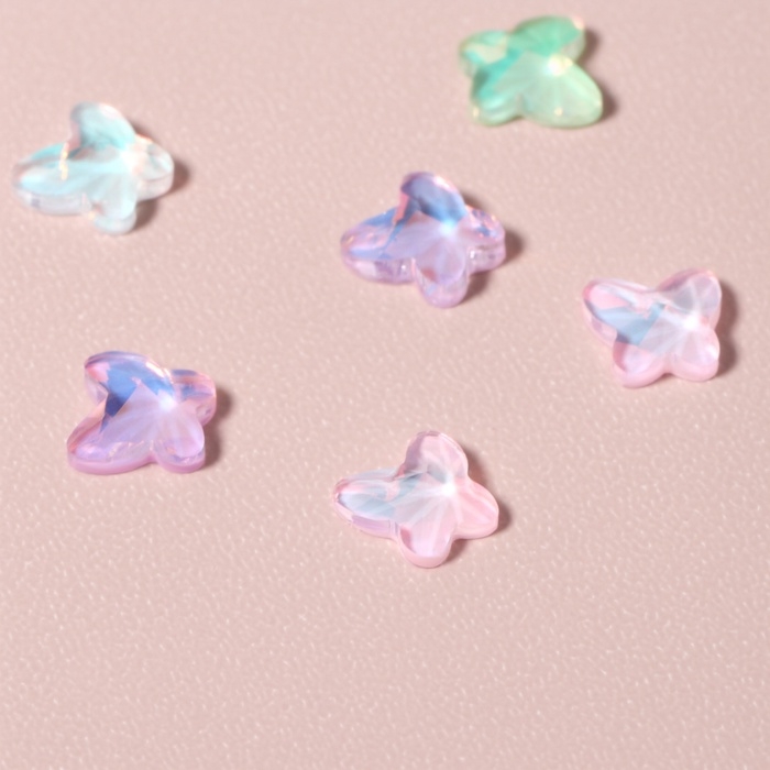 Фигурки для дизайна ногтей «Витражные бабочки», объёмные, разноцветные Фигурки для дизайна ногтей «Витражные бабочки», объёмные, разноцветные