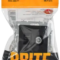 BRITE Розетка двойная TV+RJ45 кат.5E РТВ/РК12-БрЧ черный