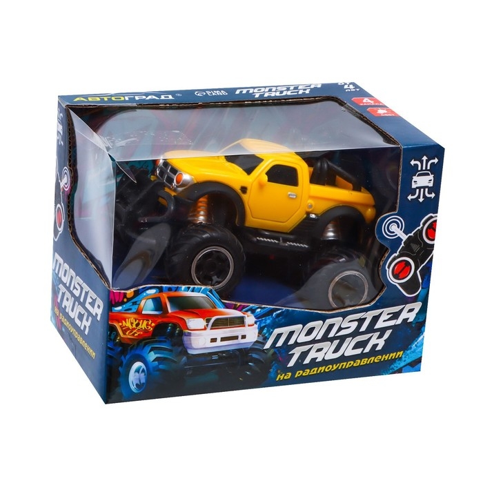 Джип радиоуправляемый «Пикап», работает от батареек, цвет жёлтый Джип радиоуправляемый «Пикап», работает от батареек, цвет жёлтый