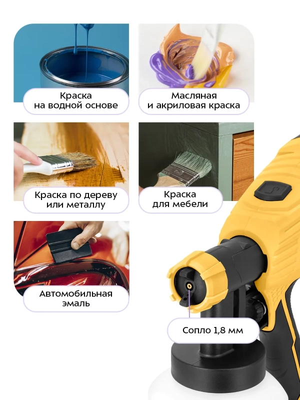 Электрический краскопульт КТ-6495 - 600 Вт Электрический краскопульт КТ-6495 - 600 Вт