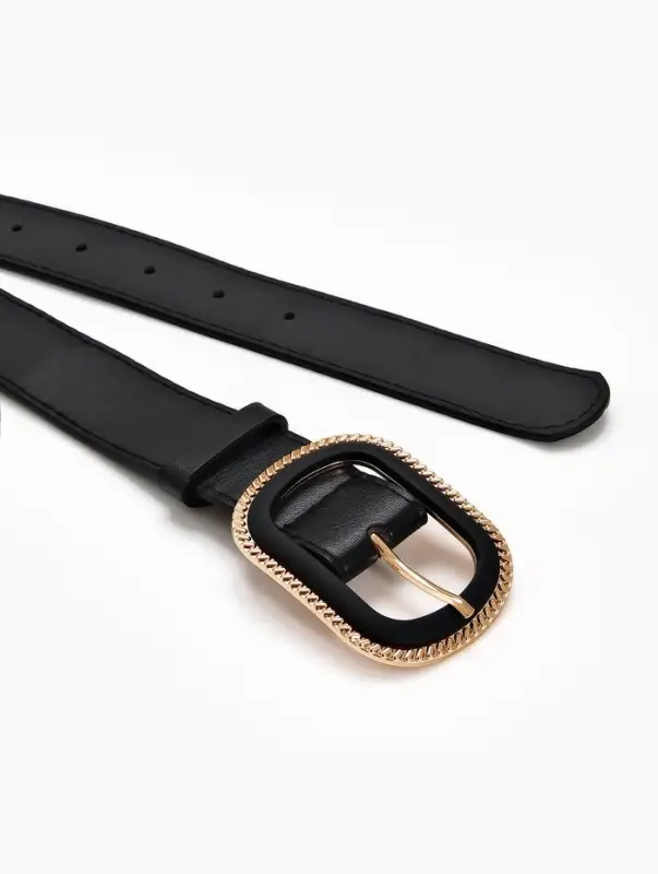 Ремень женский, 110&times;3 см, пряжка пластик, золотистая, чёрный