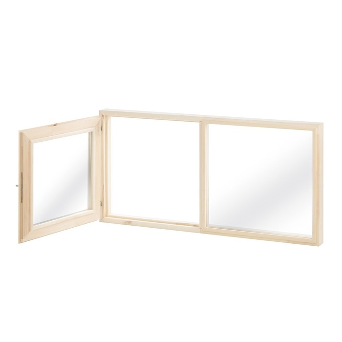 Окно двухстворчатое 50х100, одна створка открывается, двойное стекло Окно двухстворчатое 50х100, одна створка открывается, двойное стекло