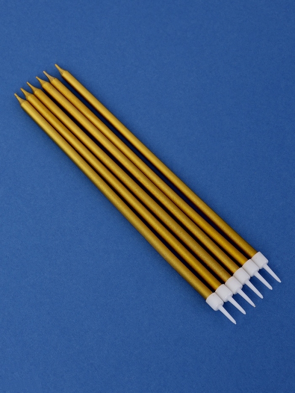 Свечи в торт Свечи в торт "Высокий Ройс", 6 шт, золото