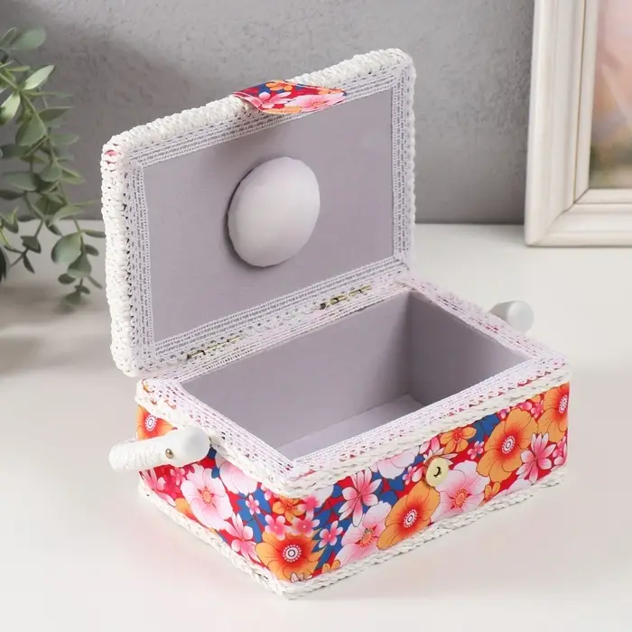 Шкатулка для рукоделия и шитья &laquo;Японский сад&raquo;, хранение ниток, иголок, мелочи, 18&times;12&times;9.5 см