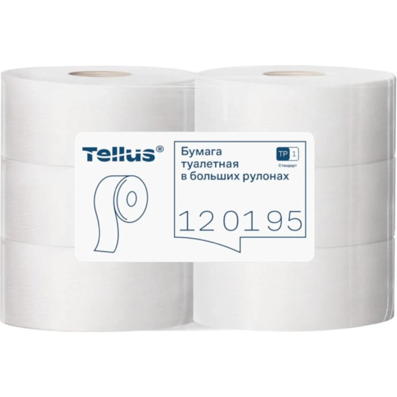 Бумага туалетная Торк/Tellus Стандарт T1 1сл белая 525м 6рул/уп_120195