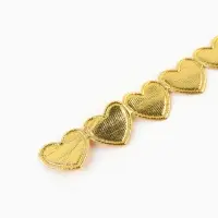Тесьма декоративная &laquo;Сердечки&raquo; 10 м, ширина 1.5 см, золотой