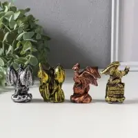 Сувенир полистоун "Мрачный дракон" набор 4 шт 3х4,7х6 см