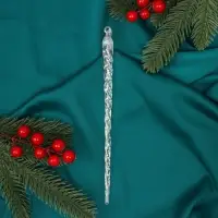 Ёлочная игрушка &laquo;Зимнее волшебство. Кручёная сосулька&raquo;, 23&times;1 см, прозрачный