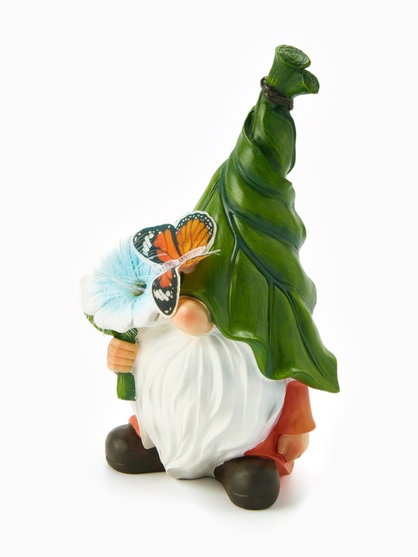 Садовая фигура  Садовая фигура "Гном с цветочком", 20х17х31.5 см, с подсветкой