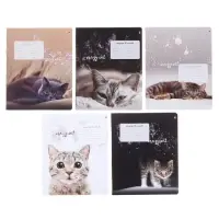 Тетрадь 12 листов в клетку &laquo;Удивительные котята&raquo;, обложка мелованная бумага, ВД-лак, МИКС