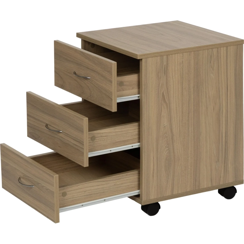 Тумба Комус Мебель подкатная WELL 3ящ.размер 595х400х445 Дуб Урб. Янтарный