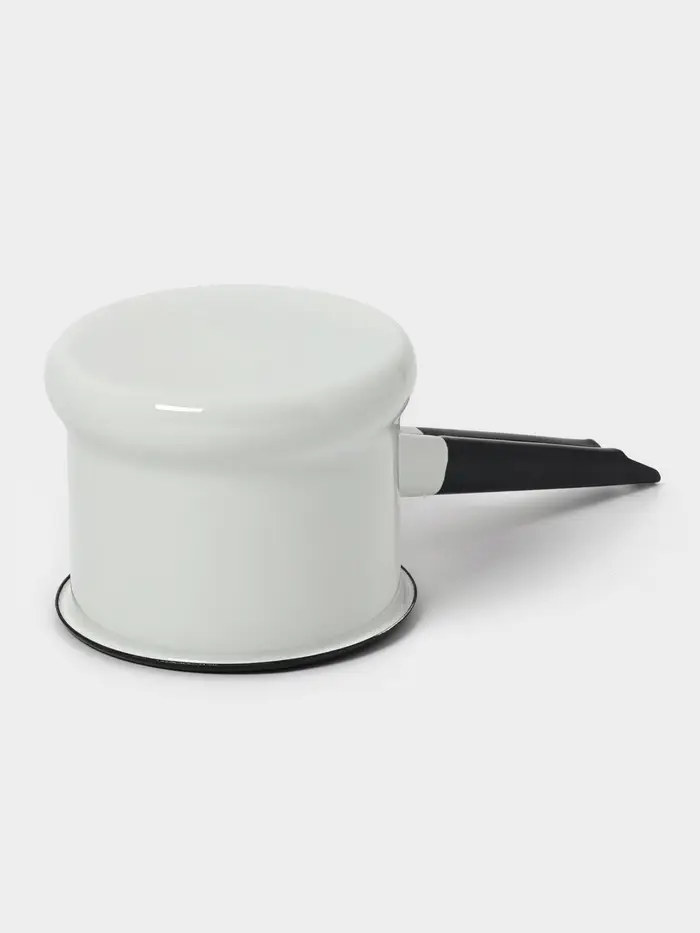 Ковш эмалированный, 1 л, без декора, белый