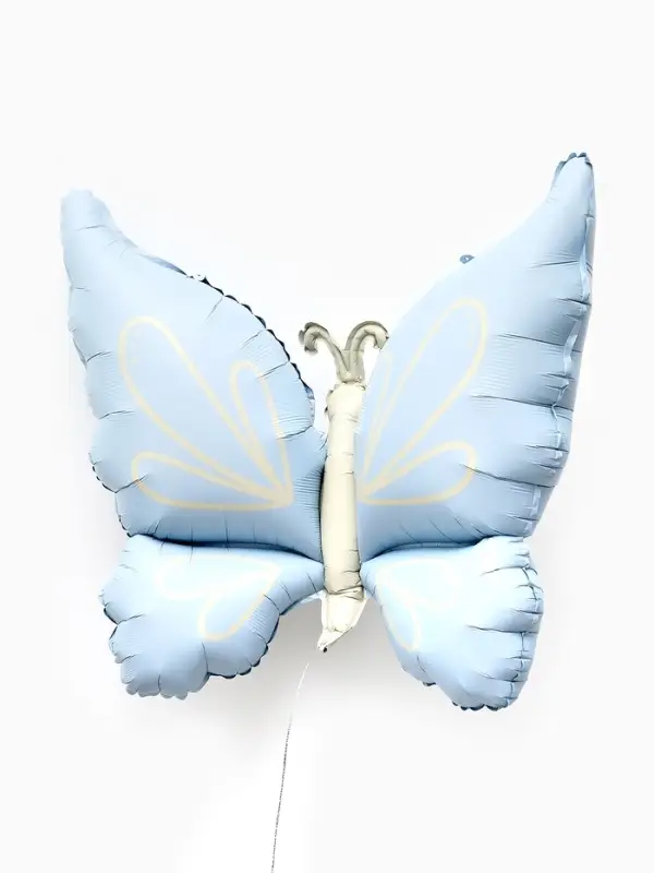 Воздушный шар фольгированный 37" "Нежная бабочка" голубой сатин