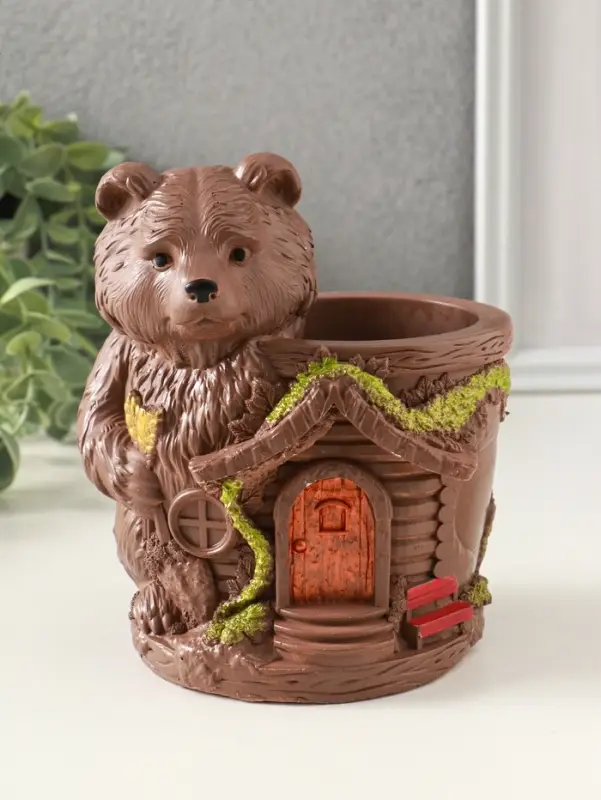 Подставка для мелочей &laquo;Мишка теремок&raquo; 14&times;11 см, коричневый