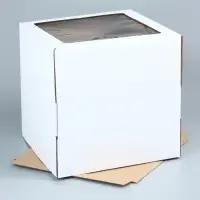 Коробка под торт, с окном, белая, 30&times;30&times;30 см